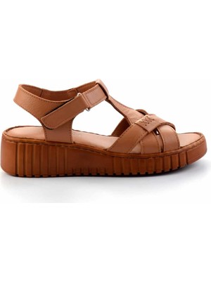 Taba Hakiki Deri Kadın Sandalet K05763091803