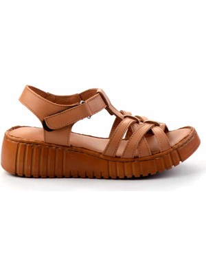 Taba Hakiki Deri Kadın Sandalet K05763092803