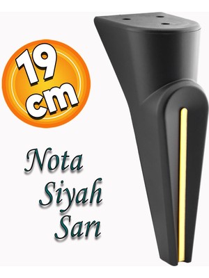 Badem10 Nota Mobilya Oturma Grubu Kanepe Sehpa Tv Ünitesi Koltuk Ayağı Baza Ayakları Siyah Altın Gold 19 cm