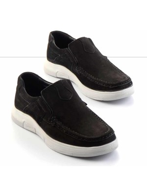 Bambi Siyah Nubuk Hakiki Deri Erkek Casual Ayakkabı E01734011001