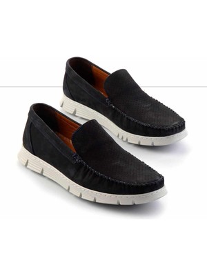 Bambi Lacivert Nubuk Hakiki Deri Erkek Casual Ayakkabı E01733032701