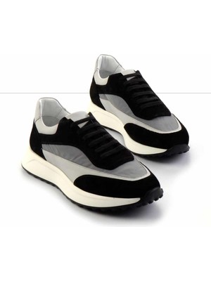 Bambi Siyah Süet Hakiki Deri Erkek Sneaker E01901625702