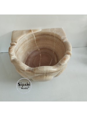 Sipahi Marble Onyx Dalgalı D Model Kurna