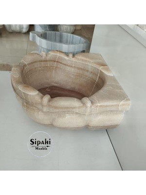 Sipahi Marble Onyx Dalgalı D Model Kurna