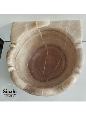 Sipahi Marble Onyx Dalgalı D Model Kurna