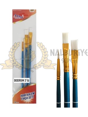 Izmir Fırça Ince Hobi Boyası Resim Tuval Fırça Seti Bodrum - 3 Parça