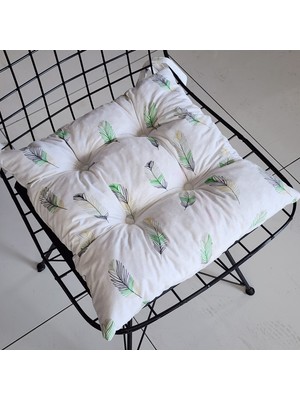 Babynest Dünyası 2' Li Takım Pofidik Kare Sandalye Minderi 40X40CM Cicek Yesil