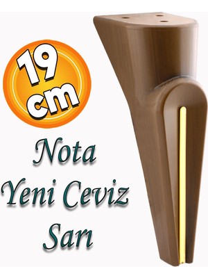 Badem10 Nota Mobilya Kanepe Sehpa Tv Ünitesi Koltuk Ayağı Baza Ayakları Ahşap Desenli Kahverengi Ceviz 19 cm