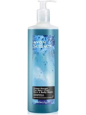 Avon Senses Ocean Surge Nane ve Deniz Kokulu Saç ve Vücut Için Erkek Duş Jeli 720 ml