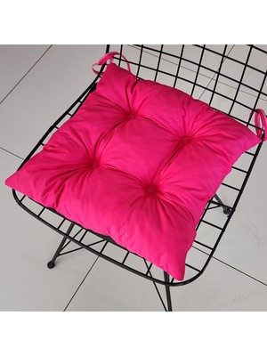 Babynest Dünyası 2' Li Takım Pofidik Kare Sandalye Minderi 40X40CM Zigzg Fuşya