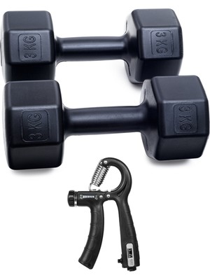 Ps Spor 3 kg Dambıl x 2 Adet = 6 kg + Sayaçlı Ayarlanabilir El Yayı