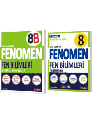 Fenomen Yayıncılık 8. Sınıf Fen Bilimleri B Soru Bankası - Fen Bilimleri 1. Fasikül Mevsimler ve İklim 2'li Set