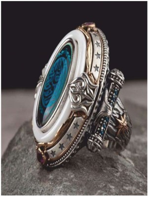 Vogutima Islam Usta Tasarımı La Tahzen Gümüş Erkek Yüzük