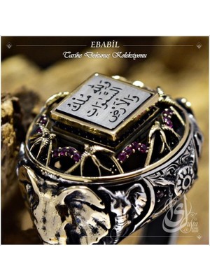 Vogutima Islam Usta Tasarımı Ebabil Gümüş Erkek Yüzük