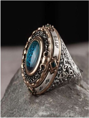 Vogutima Islam Usta Tasarımı Innallahe Gümüş Erkek Yüzük