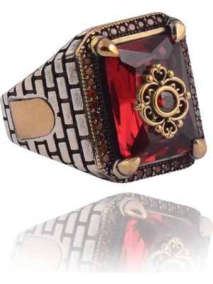 Vogutima Mühr-Ü Süleyman Yazılı Yanı Miğfer Kalkan Işlemeli Erkek Gümüş Yüzük