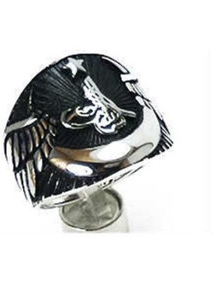 Vogutima Ayyıldızlı Tuğralı Gümüş Erkek Yüzüğü