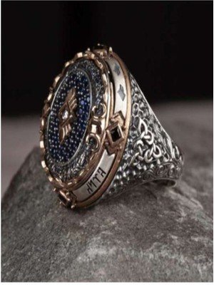 Vogutima Islam Usta Tasarımı Ferman Gümüş Erkek Yüzük