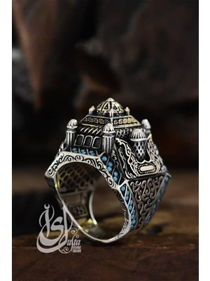 Vogutima Islam Usta Tasarımı Gümüş Camii Model Gümüş Erkek Yüzük Gyzıslmstm3-Gms