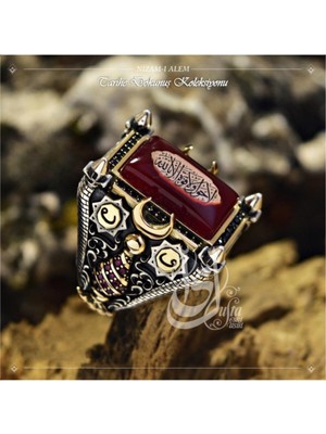 Vogutima Islam Usta Tasarımı Nizam-I Alem Gümüş Erkek Yüzük