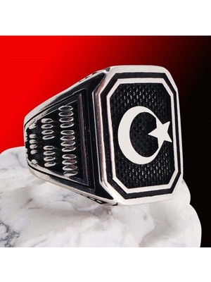 Vogutima Ayyıldız Gümüş Erkek Yüzük