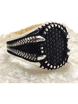 Vogutima Çiçekli Kurukafa Gotik Gümüş Erkek Yüzüğü