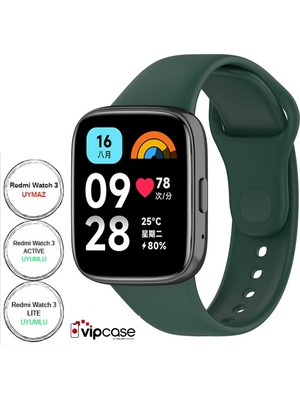 Vip Case Xiaomi Redmi Watch 3 Active ve Watch 3 Lite Uyumlu Akıllı Saat Bileklik Silikon Kordon