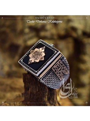 Vogutima Islam Usta Tasarımı Hacer'ül Esved Gümüş Erkek Yüzük