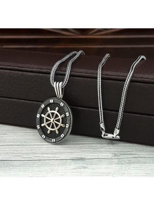 Vogutima Dümen Oval Model Gümüş Erkek Kolye