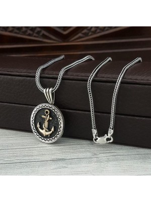 Vogutima Çapa Model Yuvarlak Gümüş Erkek Kolye Gklklygmsçp-Syh