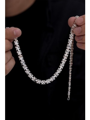 Vogutima - 7mm Parlak Euro Kral Model 925 Ayar Erkek Gümüş Kolye Zincir Gkleurokral