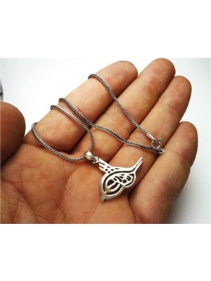 Vogutima Osmanlı Tuğrası Gümüş Erkek Kolye Zincir