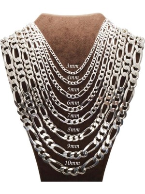 Vogutima Figaro Gümüş Erkek Kolye Zincir 9 mm Modelleri