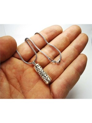 Vogutima Allah Yazılı Cevşen Gümüş Erkek Kolye Zincir