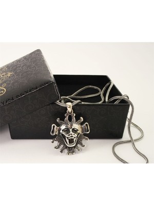 Vogutima Gotik Kurt Adam Gümüş Erkek Kolye Zincir