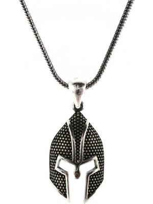 Vogutima Gladyatör Otantik Savaşçı Miğferi Gümüş Erkek Kolye Zincir