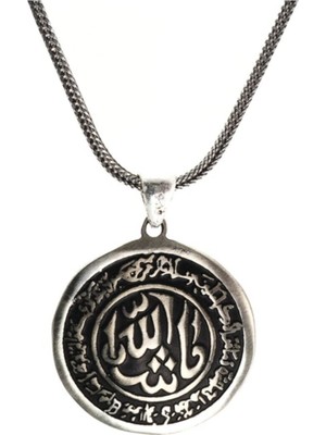 Vogutima Maşallah Yazılı Gümüş Erkek Kolye Zincir