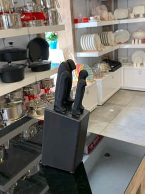 Aryıldız Rova 5 Li Bıçak Seti Siyah Venge Kütük