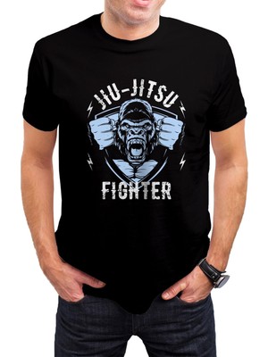 T-35 Goril Baskılı Siyah Unisex T-Shirt C293