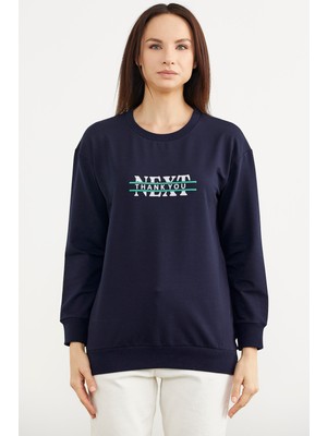 Sementa Sıfır Yaka Oversize Sweatshirt - Lacivert