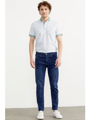 Sementa Eskitme Yıkamalı Slim Fit Jean Pantolon - Mavi