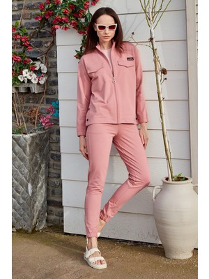 Sementa Oversize Cep Detaylı Eşofman Takım - Gül Kurusu