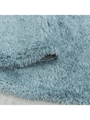 Carpettex Yumuşak Süpersoft Yüksek Tüylü 30 mm Hav Yüksekliğinde Düz Aqua Mavi Renkli Shaggy Halı