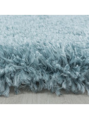 Carpettex Yumuşak Süpersoft Yüksek Tüylü 30 mm Hav Yüksekliğinde Düz Aqua Mavi Renkli Shaggy Halı