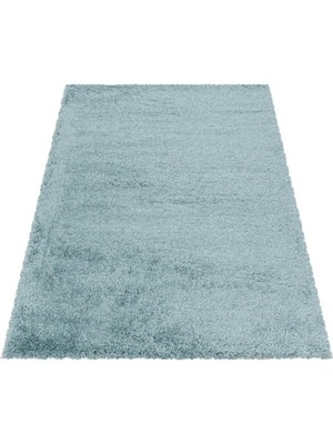 Carpettex Yumuşak Süpersoft Yüksek Tüylü 30 mm Hav Yüksekliğinde Düz Aqua Mavi Renkli Shaggy Halı