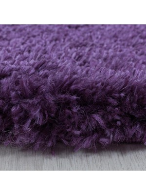 Carpettex Yumuşak Süpersoft Yüksek Tüylü 30 mm Hav Yüksekliğinde Düz Mor Lila Renkli Shaggy Halı