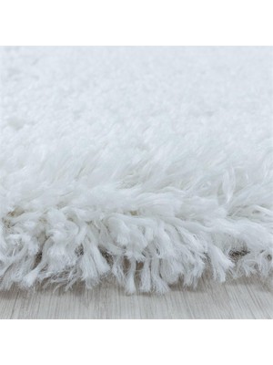 Carpettex Yumuşak Süpersoft Yüksek Tüylü 30 mm Hav Yüksekliğinde Düz Beyaz Renkli Shaggy Halı