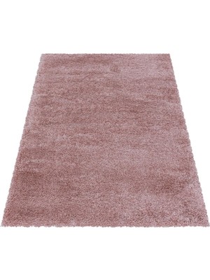 Carpettex Yumuşak Süpersoft Yüksek Tüylü 30 mm Hav Yüksekliğinde Düz Gül Kurusu Renkli Shaggy Halı