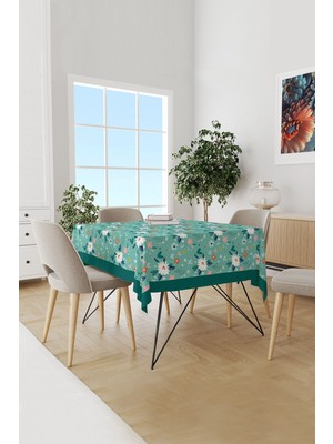 Moud's Eski Çiçek Desenli Süet Dertsiz Masa Örtüsü
