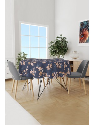 Moud's Gurun Desenli Yuvarlak Süet Dertsiz Masa Örtüsü